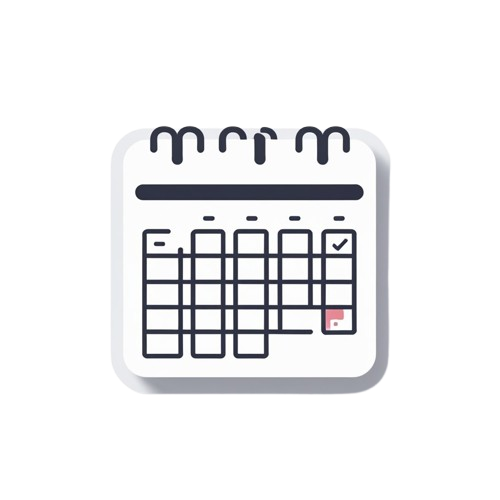 Calendar icon with a selected date on a white background