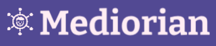 Mediorian logo on a purple background