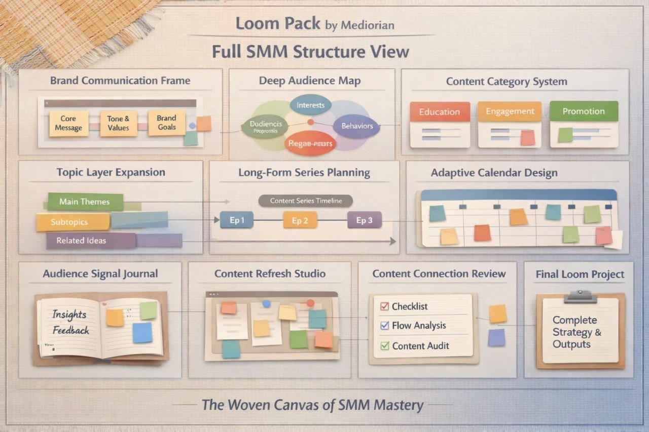 Diagram of Loom Pack by Medianian's Full SMM Structure View with various components.
